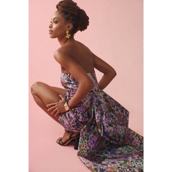 NWT Geisha Designs Anthropologie Strapless Train Floral Mini Dress XL - Picture 14 of 14